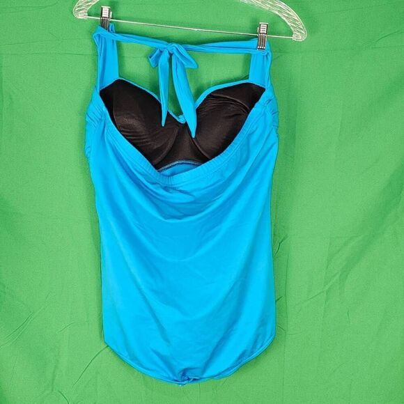 Miraclesuit Womens Blue One‎ Piece Swimsuit 14 Large - Picture 2 of 4